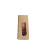 Sac SOS kraft brun avec fenêtre 250 ml 9 x 5 x 20,5 cm thermosoudable - Sachet SOS - Lot de 100