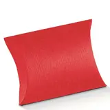 Boîte berlingot carton texturé 11 x 12 x 3,5 cm - Rouge - Pochette cadeau carton - Lot de 10