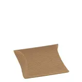 Boîte berlingot carton kraft ondulé 7 x 7 x 2,5 cm - Brun - Pochette cadeau carton - Lot de 10