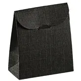 Pochette cadeau noire carton finition luxe 17 x 7 x 23,5 cm - Paquet de 10