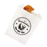 Sac croissant papier kraft blanc 14 x 7 x 28 cm Mes gourmandises - Sachet viennoiserie - Lot de 1000