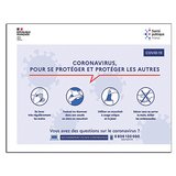 Pancarte gestes barrières COVID-19 PVC 27x20 cm