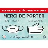 Pancarte Masque et gants obligatoires - Affiches Informations COVID