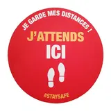 Stickers de sol J'attends ici.