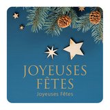 Étiquettes adhésives JOYEUSES FÊTES - Étiquettes cadeaux Noël