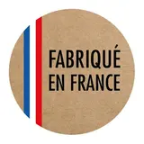Étiquette adhésive kraft ronde “Fabriqué en France” ø35 mm certifiée FSC – boîte de 500
