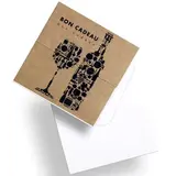 Bon cadeau kraft motif caviste brun / noir 12 x 12 cm - Paquet de 12