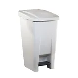Poubelle à pédale 60 litres plastique blanc