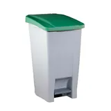 Poubelle mobile à pédale 60 litres gris / vert polypropylène