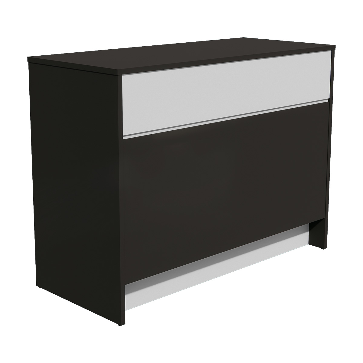 Comptoir Easy noir mat / gris 117 x 51 x 88 cm