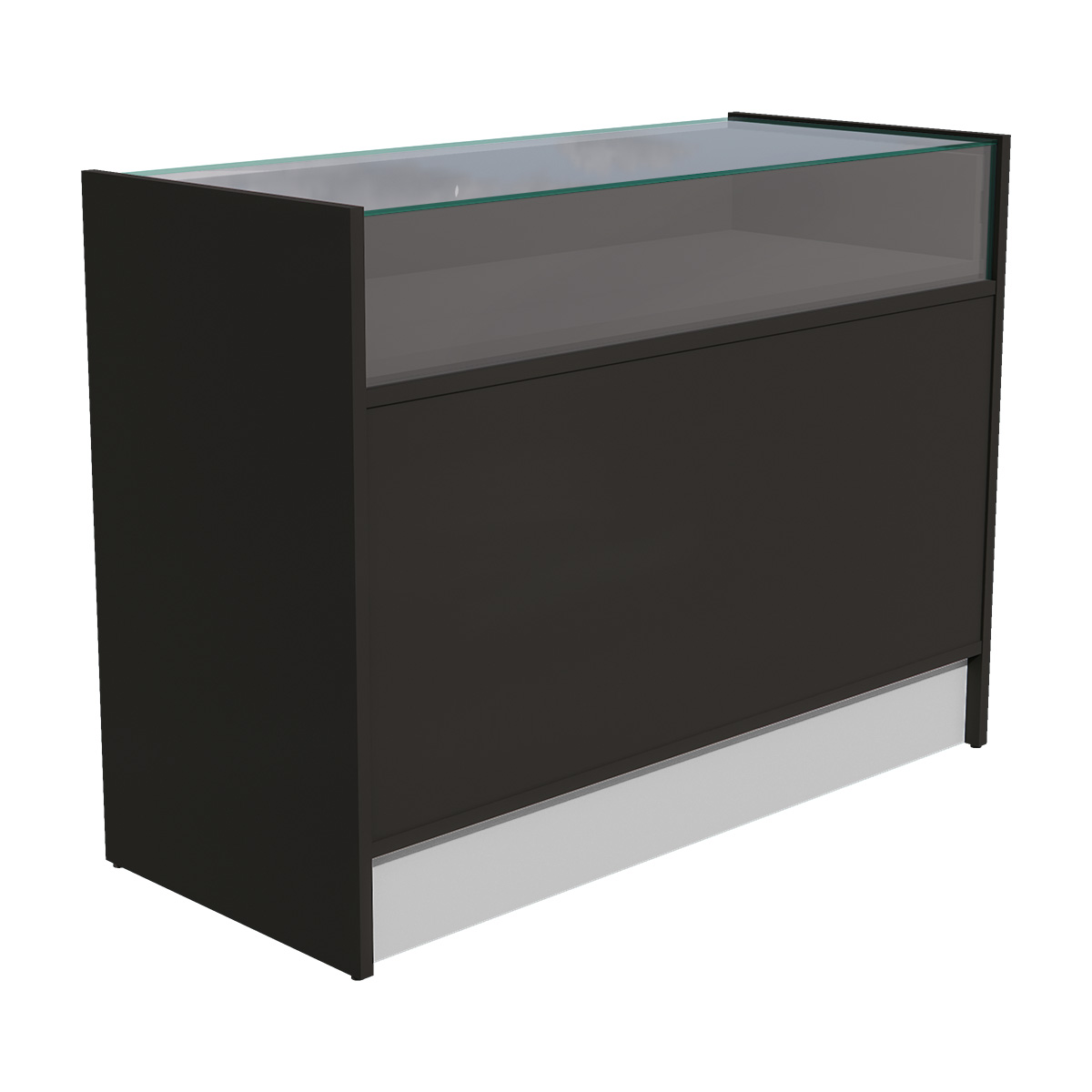 Comptoir vitrine noir mat 118,1 x 50,5 x 88 cm