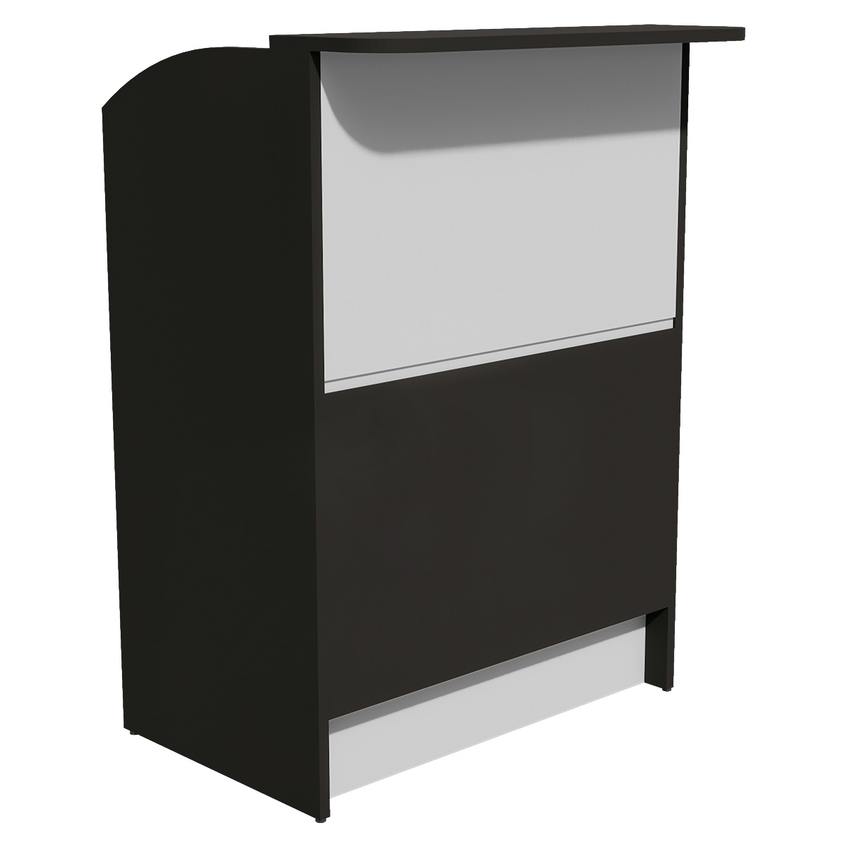 Comptoir d'accueil noir mat / gris 80 x 51 x 112 cm