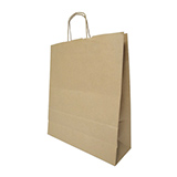 Sac kraft brun à poignées torsadées 36+12x41cm 100g/m² (x250) - Sacs kraft unis, poignées torsadées