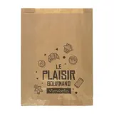 Sac croissant papier kraft brun 25 x 6,5 x 35 cm Le plaisir gourmand - Sachet viennoiserie - Lot de 1000