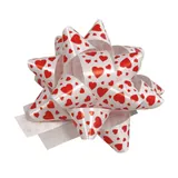 Etoile adhésive blanche coeurs rouges ø 50 x 10 mm 16 boucles - Paquet de 50