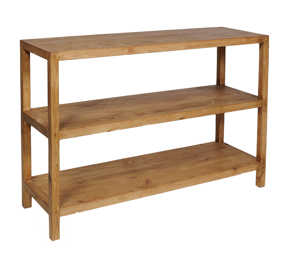 Table de présentation bois massif 3 niveaux 119 x 39 x 80 cm - Console étagère de présentation