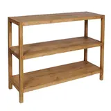 Table de présentation bois massif 3 niveaux 119 x 39 x 80 cm - Console étagère de présentation
