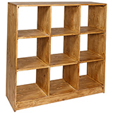 Étagère 9 cubes bois massif 119 x 39 x 115 cm - Module 9 cases merchandising magasin