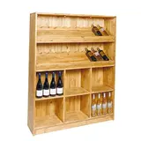 Étagère à vin bois massif livrée montée 119 x 30 x 150 cm – Meuble caviste