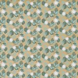 Papier cadeau kraft brun/vert/blanc Eucalyptus 70 cm x 50 m 60g/m²