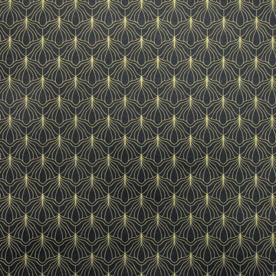Papier cadeau Art Déco couché blanc 70 cm x 50 m, noir / or, 80 g/m²