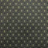 Papier cadeau Art Déco couché blanc 70 cm x 50 m, noir / or, 80 g/m²