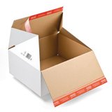 Carton à fond automatique - Blanc - L 30,6 x P 18,6 x H 12,7 cm - Paquet de 20