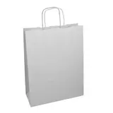 Sac kraft blanc à poignées torsadées 46+16x49cm 110g/m² (x50)