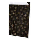Pochette cadeau Noël noir/or Snow 24 + 7,5 x 41 cm - Lot de 150
