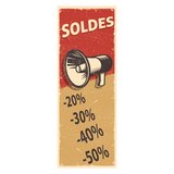 Affiche Soldes vintage verticale - Affiches pourcentages