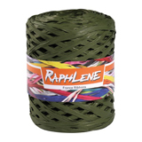 Raphia synthétique vert kaki effet mat 12,5 mm x 200 m