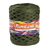 Raphia synthétique vert kaki effet mat 12,5 mm x 200 m