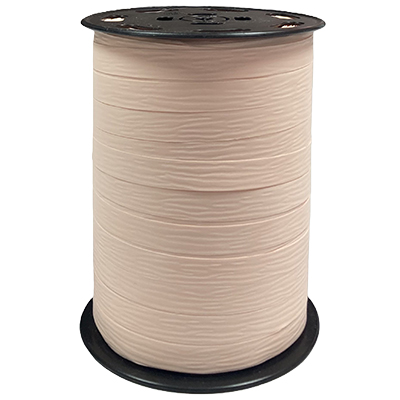 Bolduc mat rose pastel effet crépon 10 mm x 250 m polypropylène