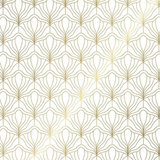 Papier cadeau Art Déco couché blanc 70 cm x 50 m, blanc / or, 70-80 g/m²