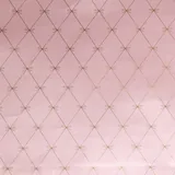 Papier cadeau métallisé design Rose poudré / Lacets Or 70 cm x 25 m