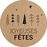 Étiquettes adhésives JOYEUSES FÊTES