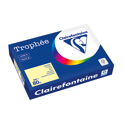 Papier A4 jaune canari 80g Clairefontaine Trophée - Ramette de 500 feuilles