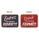 Plaque réversible vintage Ouverts / Fermés - Plaques PVC