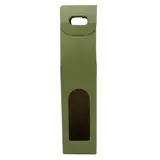 Boîte carton 1 bouteille à fenêtre 9 x 9 x 38,5 cm Vert - Étui 1 bouteille - Coffret 1 bouteille - Paquet de 10