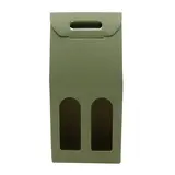 Boîte carton 2 bouteilles à fenêtre 18 x 9 x 38,5 cm Vert - Étui 2 bouteilles - Coffret 2 bouteilles - Paquet de 10