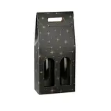Boîte 2 bouteilles à fenêtre noir Constellations - 18 x 9 x 38,5 cm – Carton - Paquet de 10