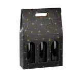 Boîte 3 bouteilles à fenêtre noir Constellations - 27 x 9 x 38,5 cm – Carton - Paquet de 10