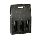 Boîte 3 bouteilles à fenêtre noir Constellations - 27 x 9 x 38,5 cm – Carton - Paquet de 10