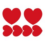 Sticker Coeur rouge Saint Valentin - Sticker vitrine - Set de 6 pièces