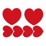 Sticker Coeur rouge Saint Valentin - Sticker vitrine - Set de 6 pièces