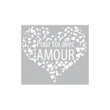 Sticker Saint Valentin Pour toi avec AMOUR 50 x 50 cm blanc - Sticker vitrine
