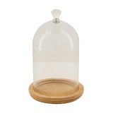 Cloche en verre avec socle en bois - Supports et Cloches en verre
