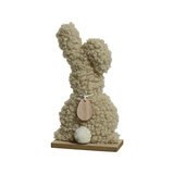 Peluche lapin sur socle bois