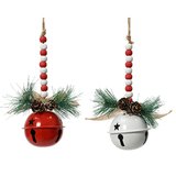 Grelot avec perles et décor de Noël - Décors à suspendre