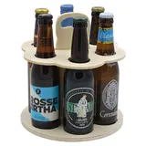 Tourniquet porte bouteilles de bière en bois avec poignée 6 bières 33 cl